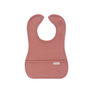 Ely & Co Ribbed Cotton Cranberry Large Bib