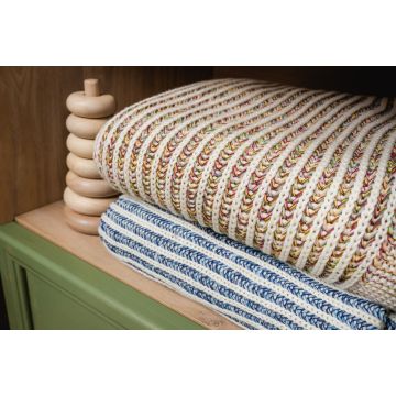 Spool Fine Knit Anka Blanket Blue
