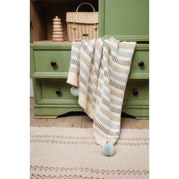 Spool Fine Knit Agad Blanket Blue