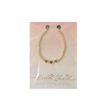 My little Jewel 14kt gold filled beads and 3 gold heart center bangle style
