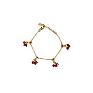My Little Jewel Sterling Silver Gold Plate Cherry Bracelet