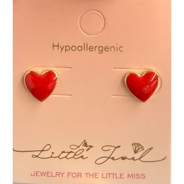 My Little Jewel Enamel Heart Screwback Earring