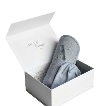 Nics Ribbed Swaddle And Beanie Gift Set Slate