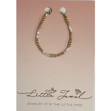 My Little Jewel 2mm Mop peach rhodo and gf beaded bracelet