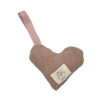 Lalou Pink Corduroy Heart Paci