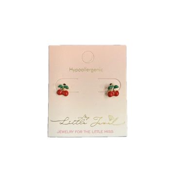 My little Jewel 6mm cherry screwback earring emlj-ch