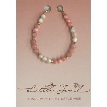 My little Jewel 3 colored gemstone and gf bead bracelet