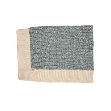 Cozy Coop Tweed Knit Blanket Blue