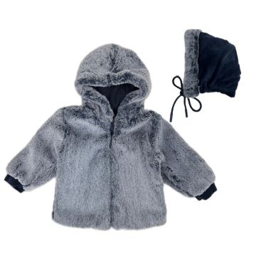 My Little Lux Fur Jacket + Bonnet