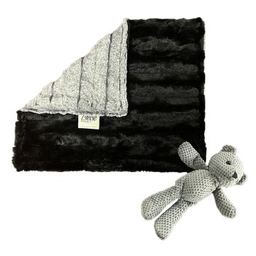 Delore Stripe Black & Iced Chinchilla Grey Lovey