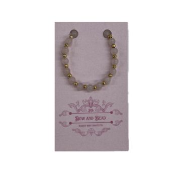 Bow & Bead Light Pink with Gold Beads bracelet