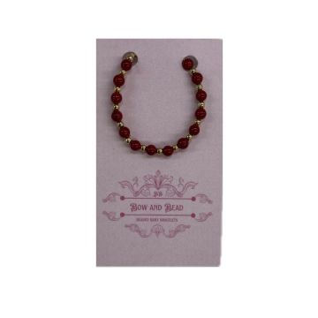 Bow & Bead Red & Gold Beads Bracelet 
