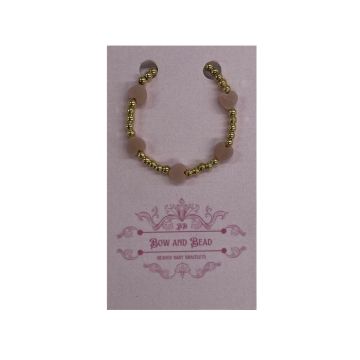 Bow & Bead Gold With Pink hearts