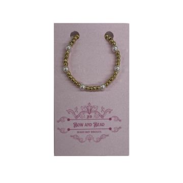Bow & Bead Gold Beaded Pearl bracelet