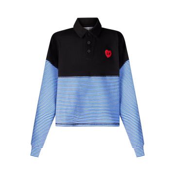 Little Parni Striped Teen Cropped Polo