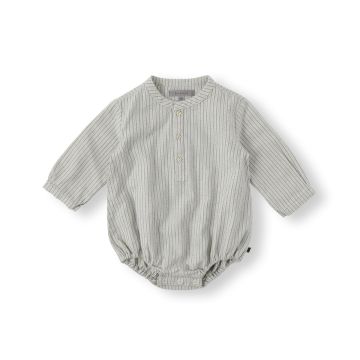 Bene Bene BABY)Roy Stripe Shirt Romper Grayish Blue