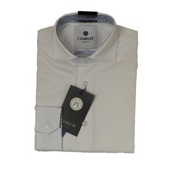 Boys slim Fit Lines Shirt In White