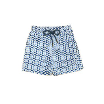 Leo & Zachary Dual colored Diamond Stretch Swim Trunk