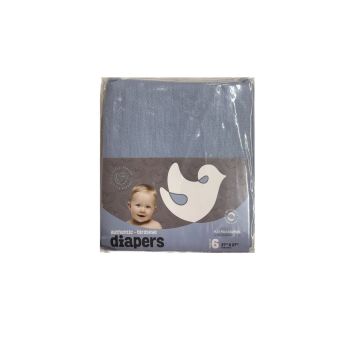 Little Pipers Blue Birdseye Diapers, 6 pack