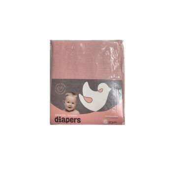 Little Pipers Pink Birdseye Diapers, 6 pack