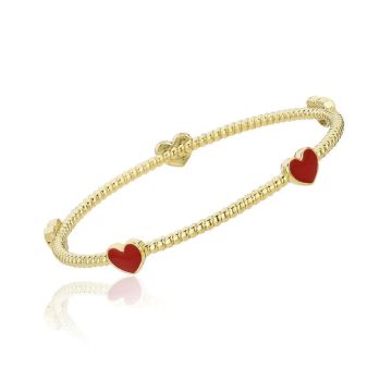 LMTS Rope Enamel Heart Bangle