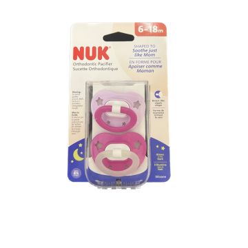 Nuk Pacifier Girls, 2pk, 6-18m