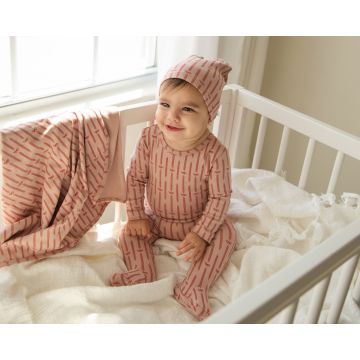 Cuddle and Coo Rosy Ribbons Stretchie with Hat