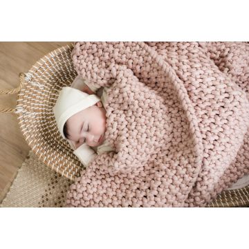 Spool Fine Knit Alma Blanket Pink
