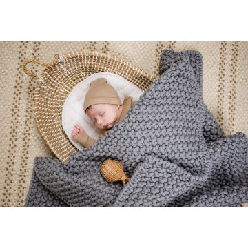 Spool Fine Knit Alma Blanket Blue