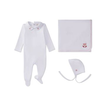 Memoi Peter Pan Heart Collar 3pc Footie Set