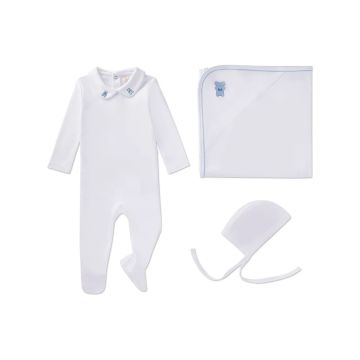 Memoi Peter Pan Bear Collar 3pc Footie Set