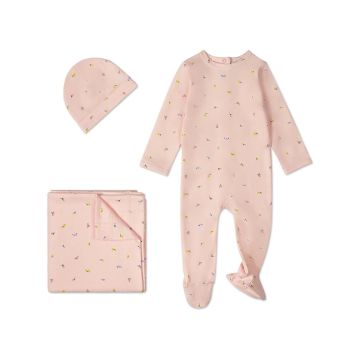 Memoi Blossoming Florals 3pc Footie Set