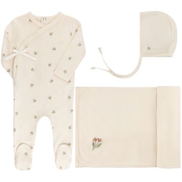 Ely's and Co Embroidered Collection ivory Tulip Standard 3 Pc Set 