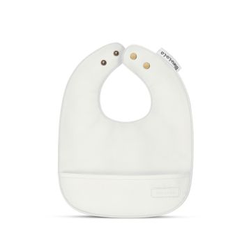 Bleu Lala Classic Leather Bib Ivory