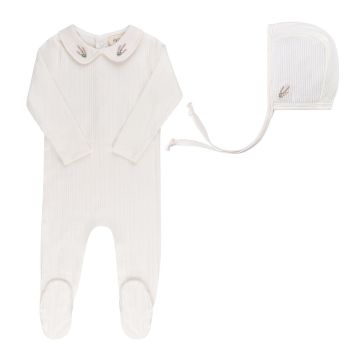 Ely's & Co Organic Embroidered Collar Collection - Ivory Heather - Headband Ely's & Co Organic Embroidered Collar Collection - Ivory Heather - Headband