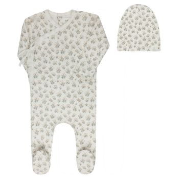 Aurora French Terry Blooms Footie+Beanie