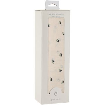 Elys and Co Single Pack Muslin Swaddles - Blue Cherry