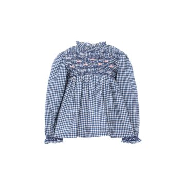 Pernille CHECKS PRINT BLUE BLOUSE
