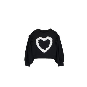 Little Creative Factory Lace Heart Sweatshirt Black