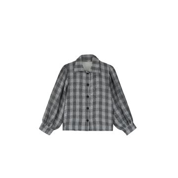 Little Creative Factory Check Bow Blouse Black/Cream