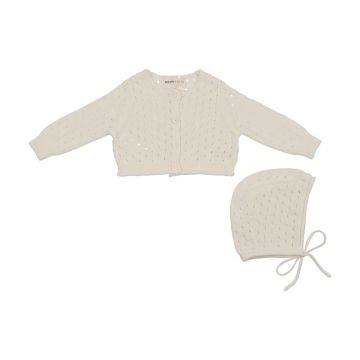 Mema Knits POINTELLE KNIT CARDIGAN + BONNET