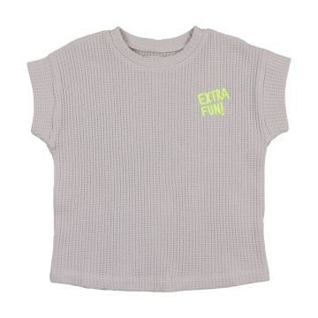 Kin+Kin Boys Boxy Waffle Tee Blue-Grey Denim