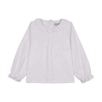 Kin+Kin GIRLS RUFFLED COLLAR SHIRT White