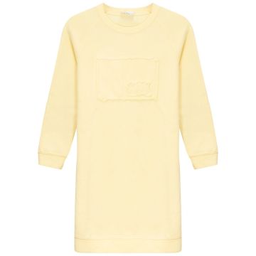 Kix Raw Edge Sweatdress Lemon