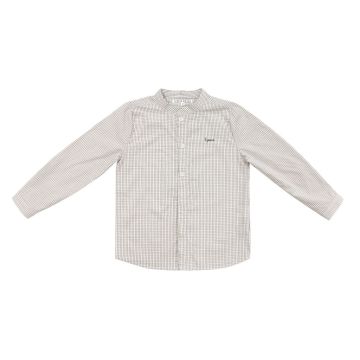 Little Parni Boys Tattersall Shirt Black/Burgungy