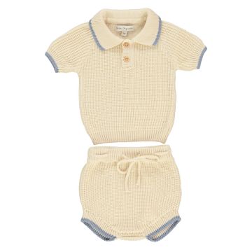 Bebe Organic Kane Baby Polo Set Natural Knit