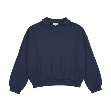 Kin+Kin V-neck Collared Sweatshirt Midnight Blue