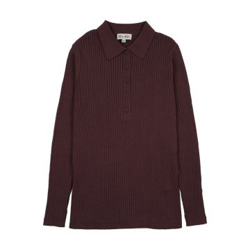 Kin+Kin Ribbed Knit Sweater Polo