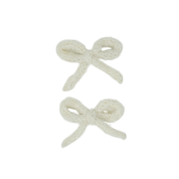 Bandeau Knit Winter Rope Mini Bow CLip Set