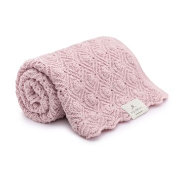My Memi Natural Merino Wool Blanket Powder Pink Pearl